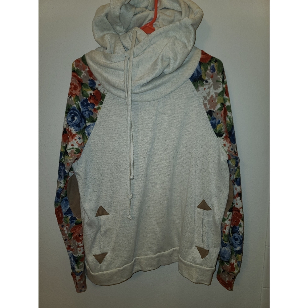 Large, Saved by the Dress Hoodie, floral sleeves